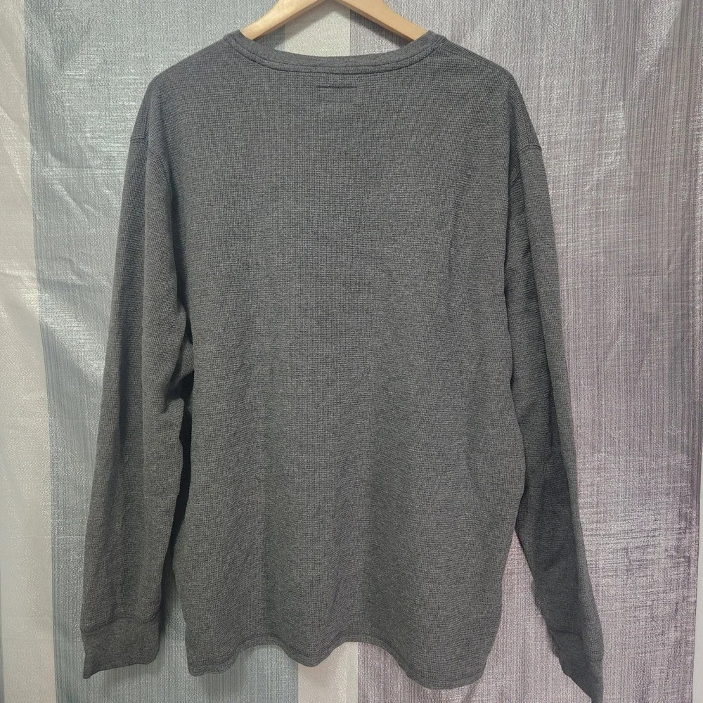 Polo Ralph Lauren Men 2XL Gray Waffle Knit Thermal Sleepwear Shirt Pony Pullover